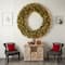 6ft. Clear LED Lights Flocked Artificial Christmas Wreath With Pinecones